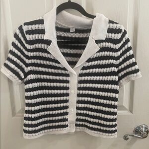 Old Navy Striped Blue and White Short Sleeve